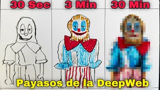 Dibujo al Nuevo Niño Payaso en 30 sec 3 min and 30 min  Payasos de la Deep Web  CunsArt  Dibujo [upl. by Ramirol910]