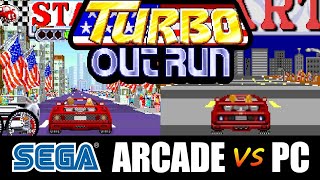 Turbo OutRun  SEGA ARCADE vs PC Arcade PC DOS [upl. by Dorolice511]