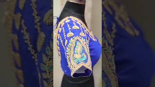 Blue Colour Bridal Aari  Work Blouse Designs  Bridal Aari work Blouse  aariworkclasschennai [upl. by Mohun554]