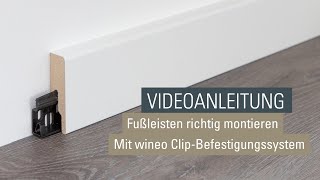 Fußleisten und Sockelleisten richtig befestigen  Montage mit wineo Clip Befestigung [upl. by Akcirahs]