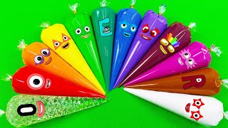 Numberblocks – Looking Slime with Piping Bags Eggs Star Shapes… Coloring Satisfying Videos ASMR [upl. by Hollander]