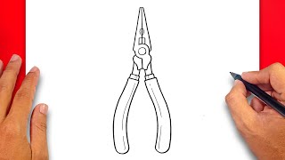 How to draw Needle Nose Pliers  Easy Drawing Needle Nose Pliers [upl. by Eldridge]