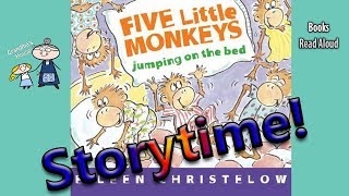 FIVE LITTLE MONKEYS JUMPING ON THE BED Read Aloud  Story Time  Bedtime Story Read Along Books [upl. by Zebapda886]