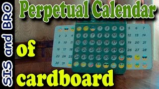 Perpetual calendar of cardboard How to make a perpetual calendar with cardboard Step by step [upl. by Sylvan]