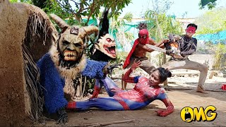 3 Brave SpiderMan Defeated The Terrifying 2Horned monster [upl. by Nanyk803]