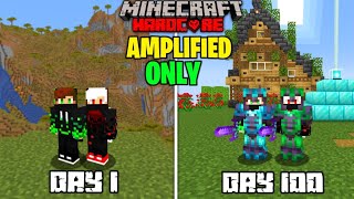 We Survived 100 Days In Amplified World In Minecraft Hardcore  Duo 100 Days [upl. by Idnod980]