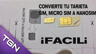 TUTORIAL  CONVIERTE TU TARJETA SIM A NANOSIM FACIL  PLANTILLA [upl. by Kally]