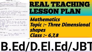 Real Lesson plan Mathematics Class  678 For BEd 1st 2nd Year [upl. by Means]