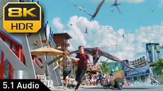 8K HDR • Attack of Flying Dinosaurs  Jurassic World • 51 Audio [upl. by Zelikow826]