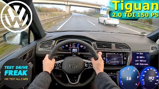 2023 Volkswagen Tiguan 20 TDI RLine DSG 150 PS TOP SPEED GERMAN AUTOBAHN DRIVE POV [upl. by Strephonn]