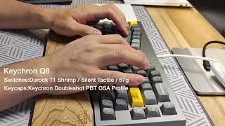 Durock T1 Shrimp Silent Tactile 67g 打鍵音レビュー！ [upl. by Ladew767]