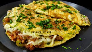 Cheesy Chicken Egg Wrap  Chicken amp Cheese Omelette Recipe  Breakfast Recipe [upl. by Chucho]