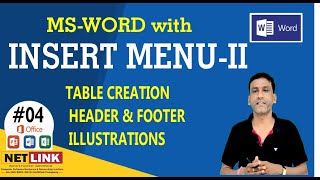 04 Insert menu in MsWord  Symbols  Equation  Word art  Header and Footer setting [upl. by Cinomod]