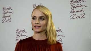 British Fashion Awards 2012 Amber Valletta Interview [upl. by Aibsel]