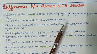 Differences between Raman amp IR spectra [upl. by Fineberg]