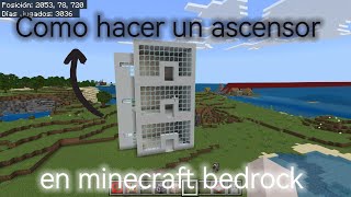 Cómo hacer un ascensor en minecraft bedrock sin redstone y fácil [upl. by Maurice]