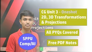 CG  Unit 3  2D 3D Transformations amp Projections  SPPU SE Comp amp AI  Oneshot [upl. by Allehc]