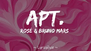 ROSÉ amp Bruno Mars – APT Lyrics 4K Lyric Video Romanized [upl. by Yrellav]