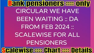 Bank pensioners Da Chart wise DEARNESS ALLOWANCE FEB 2024 [upl. by Felder330]