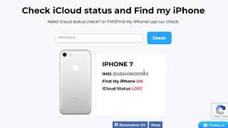 Free Check iCloud status and Find my iPhone Serial and IMEI [upl. by Aynnek]