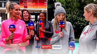 The FUNNIEST Moments from the Netball World Cup 😂  Dance moves singalongs and mic chomps 🎤 [upl. by Nyleikcaj]