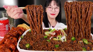 새벽에 배고파서 대왕 짜장면  사천 탕수육 먹방 🔥ㅣ짜장면 먹방 중국집 중식 Black Bean Noodle amp Spicy Sweet and Sour Pork MUKBANG [upl. by Airtemed710]