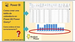 Como crear una tabla de calendario en Power BI Power Query y ordenar el mes cronologicamente [upl. by Grodin932]