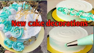 New cake decorations video Double colour cream making techniquesTrending cake making video [upl. by Huskamp]