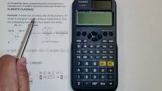 Indices on a Hypergeometric Probability Distribution with a Casio fx85GTX CLASSWIZ [upl. by Anelac875]