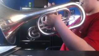 How to play the Concert Bflat major scale on mellophone [upl. by Oscar]