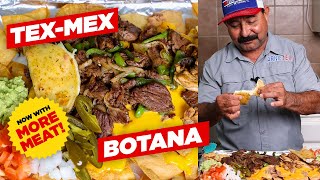 The Original Nachos Deluxe Recipe w FAJITAS BOTANA South Texas Style [upl. by Annovahs]