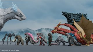 Shimo Vs Godzilla Monsters Size comparison 3D  3d Animation Size Comparison [upl. by Stuart]