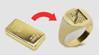 how to make a gold signet ring  custom family crest ring [upl. by Garfield]