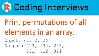 Print Permutations of elements of an array with no duplicates [upl. by Veron]