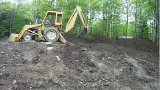 Site Work Excavation with an International 3414 Backhoe  3  My Dream Garage Build HD Time lapse [upl. by Sapphire915]