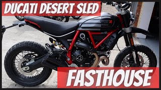 FastHouse  New Limited Edition Ducati Scrambler Desert Sled 800 Unboxing first look and ride [upl. by Bassett]