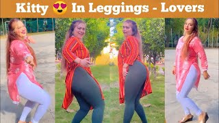 Kitty 😍 Leggings Video  Churidar Leggings  Leggings Wali Video  Leggings Lover  Tight Leggings [upl. by Aicen]