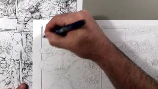 Beginning a New Page  Inking Borders with Fudenosuke Hard Tip [upl. by Assenal414]