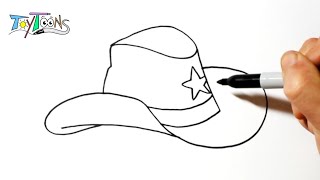 How to Draw a Cowboy Hat  Easy Step by Step Drawing Guide Tutorial [upl. by Jori100]