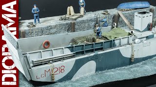 British LCM 3 dockside diorama 135 scale model [upl. by Sileray353]