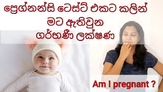 ප්‍රෙග්නන්සි ටෙස්ට් එකට කලින් ඇතිවෙන ගර්භණී ලක්ෂණ  Early symptoms of pregnancy [upl. by Ahsiuqel]