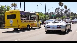 ARNOLD SCHWARZENEGGERs Bugatti Veyron Vitesse on the Road in Beverly Hills [upl. by Artemisa895]