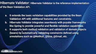 48 Using JSR 349 Spring Framework and Hibernate Validator for Bean Validation [upl. by Keldon643]