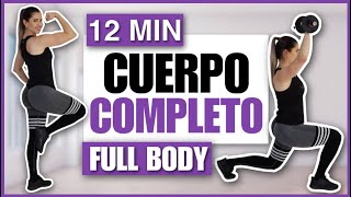 RUTINA DE CUERPO COMPLETO EN CASA CON MANCUERNAS  FULL BODY 12 MINUTOS  NatyGlossGym [upl. by Steady]