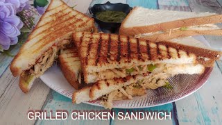 Best Grilled Chicken Sandwich Recipe  Cafe Style Loaded Chicken Sandwich  3 way Snack Recipe [upl. by Rebba]