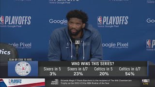 Joel Embiid Postgame Interview  Philadelphia 76ers lose to Boston Celtics 12187 [upl. by Nivle]