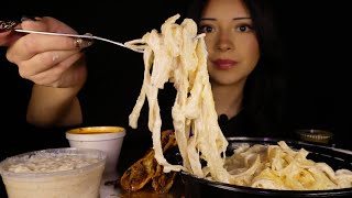 ALFREDO PASTA  QUESABIRRIA TACOS MUKBANG  Talking Mukbang [upl. by Lednahs]