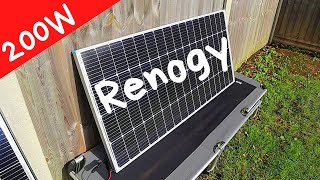 Renogy® 200W Solar Panel  Initial Look and Quick Test [upl. by Slaby]