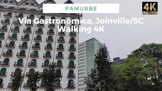 4K Via Gastronômica JoinvilleSC Walking and Urban Sounds [upl. by Anhaj]