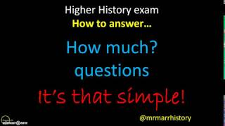 Mr Marr  Higher History  How much questions [upl. by Nnaear69]